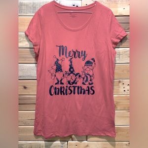 Merry Christmas Gnome ladies XL 15/17 red T-shirt